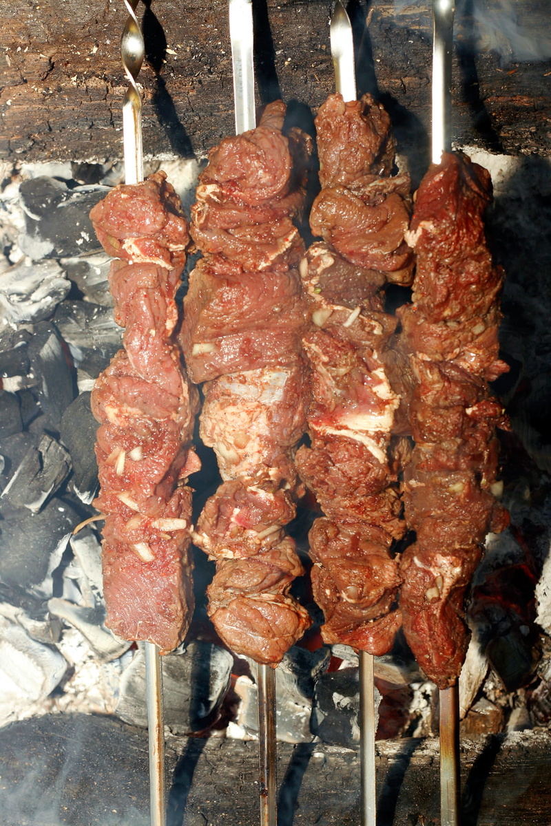 kebob, meat, barbecue, close-up, 720P, chicken meat, marinated, preparing food, food, food and drink, no people, cookery, day, kebab, grilled, lamb - meat