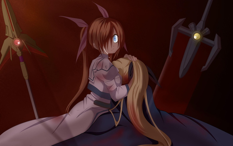 yellow, 2560x1600, anime, fate testarossa, character, magical girl lyrical nanoha, haired, woman, girl, lyrical, testarossa, nanoha, fate, magical, 2K