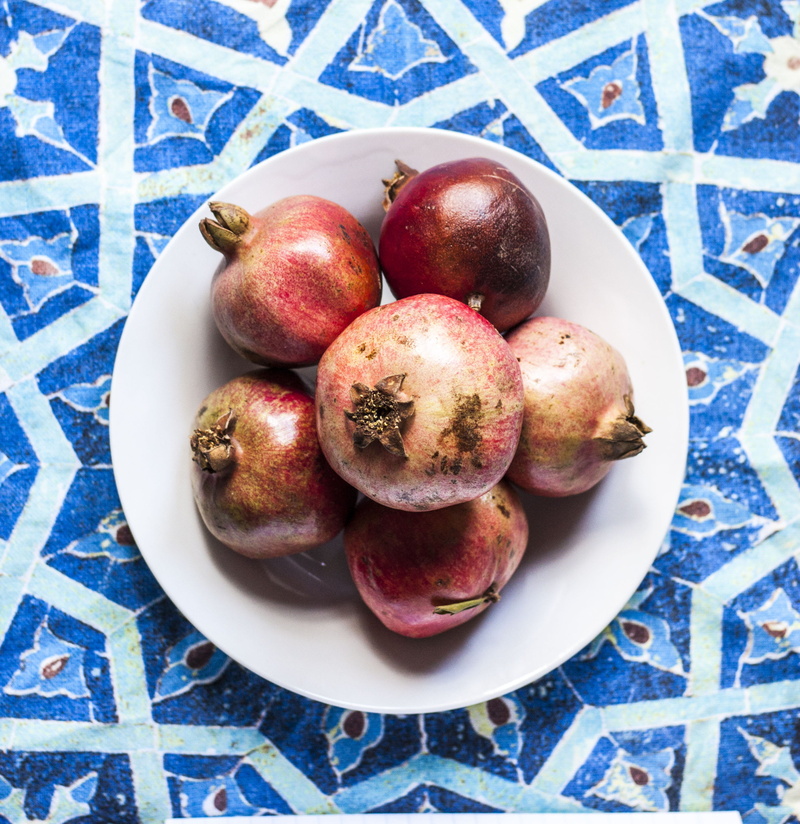 food and drink, still life, 2K, food, granadas, pattern, pomegranites, geometrical, wellbeing, pomegranate, blue, granada, no people, indoors, high angle view