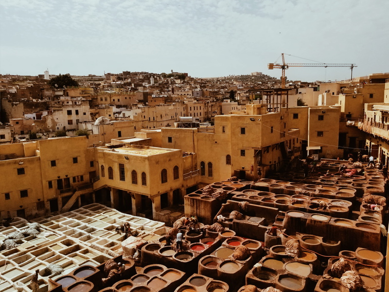 town, residential district, buildings, morocco, archaeology, fès, person, building, tannery, architecture, 4K, built structure, 21 rue chouara, incidental people