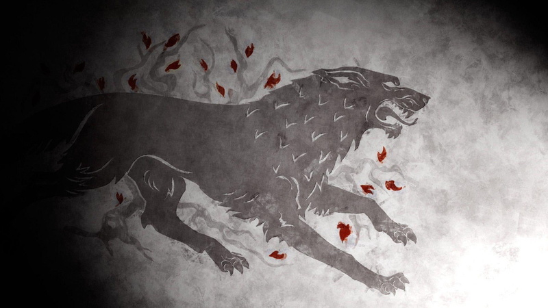 game of thrones, house stark, illustration, gray, game, 1080P, stark, wolf, thrones, house, 1920x1080, tv shows