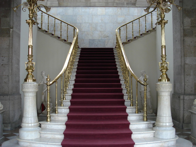 palace, animals, elegant, house, 1080P, stairs, classic, style, beautiful, marble, white, gorl