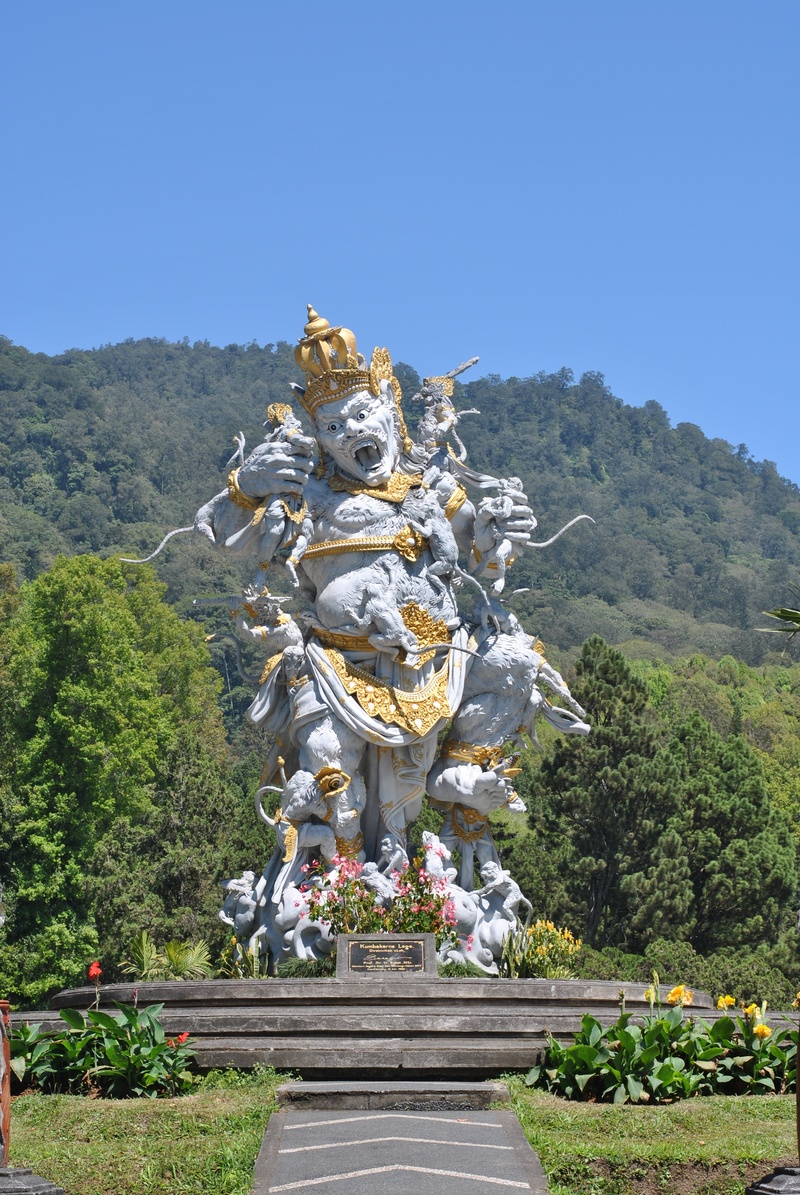bedugul, tree, 4K, sculpture, belief, representation, day, plant, monster, culture, clear sky, architecture, sky, no people, bali, religion, mountain