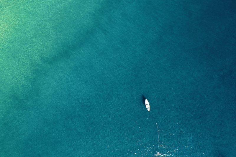 idyllic, sea, scenics - nature, from above, 4K, extreme sports, aerial, day, solitude, outdoors, parachute, blue, beauty in nature, turquoise colored
