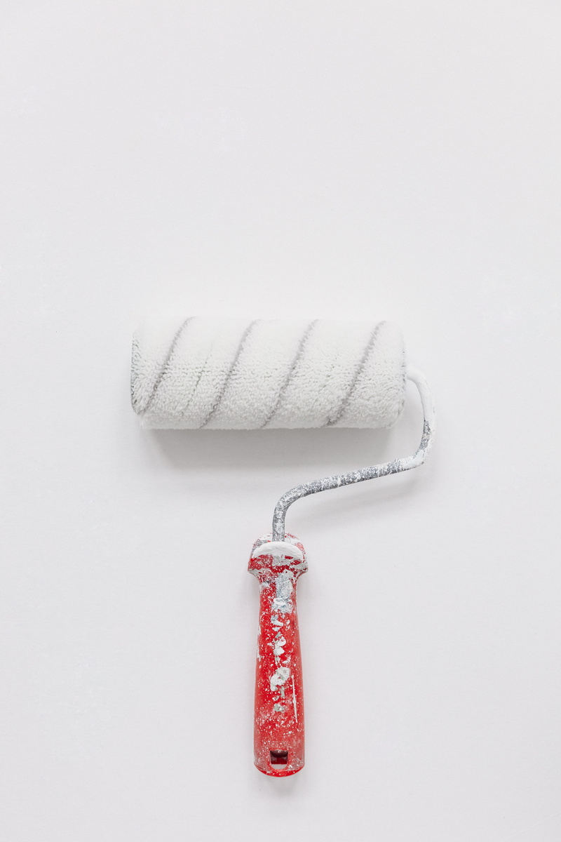hygiene, studio shot, white color, red, roller, copy space, white background, paint brush, equipment, paintbrush, close-up, cleaning, metal, painted, cleaning equipment