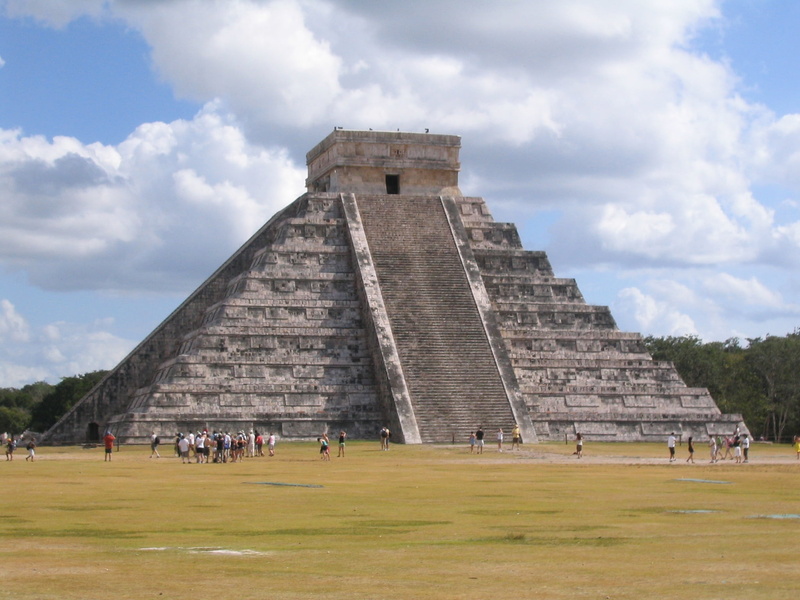 crowd, 1080P, building exterior, history, tourism, mexico, architecture, sky, built structure, large group of people, ancient civilization, pyramid, travel destinations