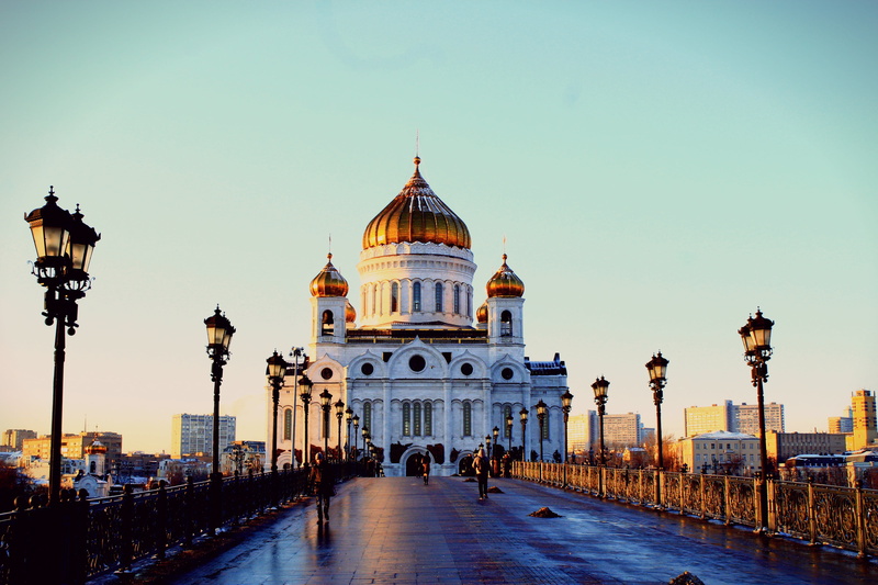 moscow, city, clear sky, spirituality, belief, outdoors, religion, place of worship, built structure, building exterior, architectural column, gold, building