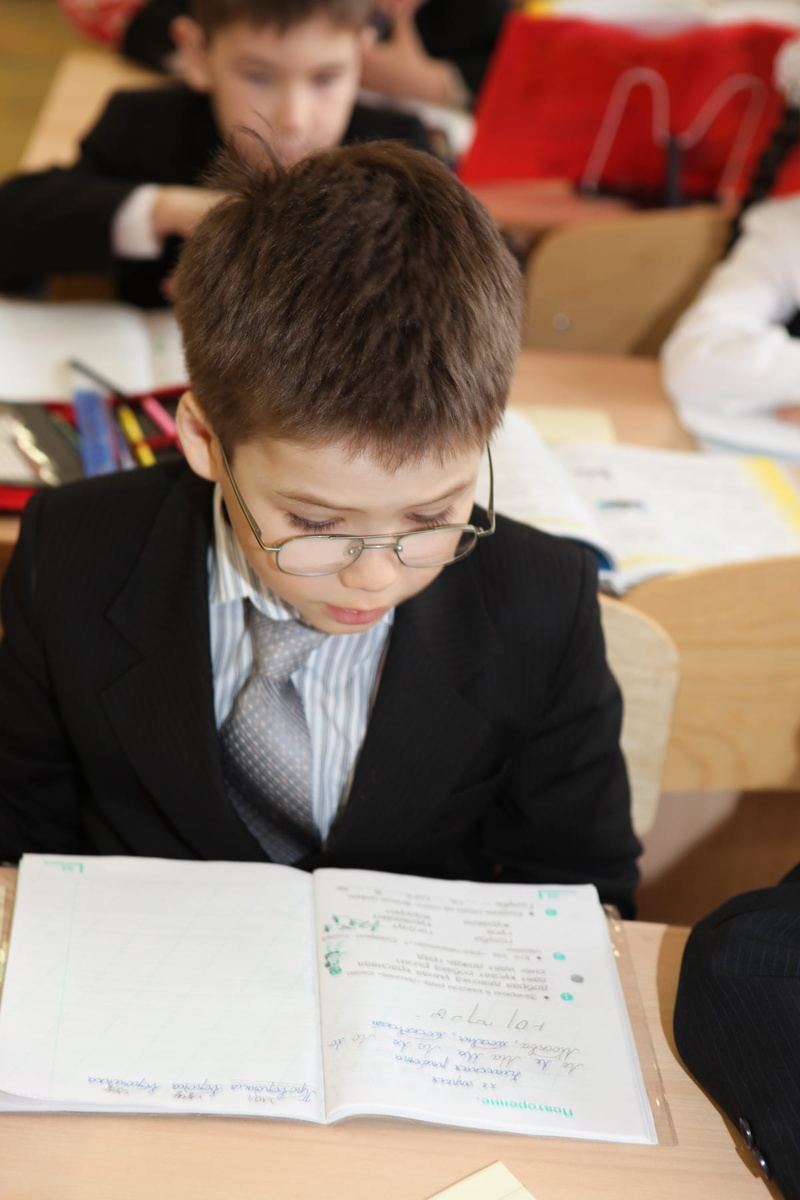 student, high angle view, teenage boys, book, small, real people, sitting, indoors, son, learning, publication, table, school, people, classroom, youth