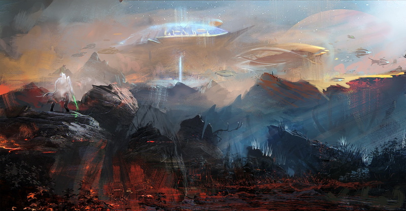 Futuristic, Starcraft II, Concept Art, Dark Templar, 1080P, city, warrior, fantasy Art, Zeratul, artwork, planet