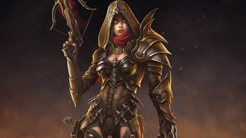 Diablo III, Valla, 1080P, fantasy art, women, video games, Demon Hunter (Diablo)