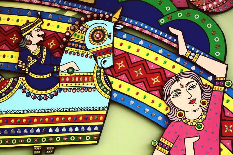 outdoors, Wall, art and craft, pattern, Painting, close-up, design, cultures, craft, multi colored, wall art, Indian Art, classical art, no people, full frame