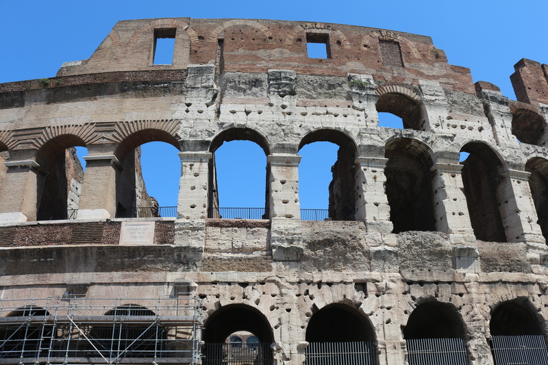 italy, blue, no people, arena, outdoors, ruin, arch, tourism, ancient civilization, architecture, archaeology, coliseum, culture, ancient history, gladiator