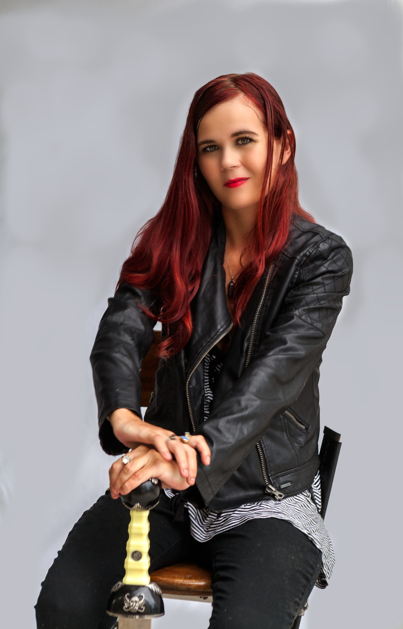 leather, young women, leather jacket, clothing, fashion, 5K, front view, three quarter length, beautiful woman, women, sword fighter, hairstyle, looking at camera
