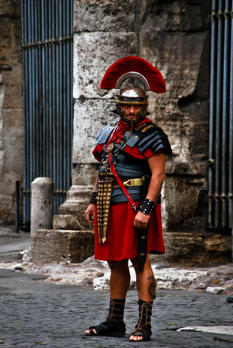 day, times, old, roman, 2K, clothing, man, warrior, standing, history, building, security, military, costume, red, uniform, one person, adult, government