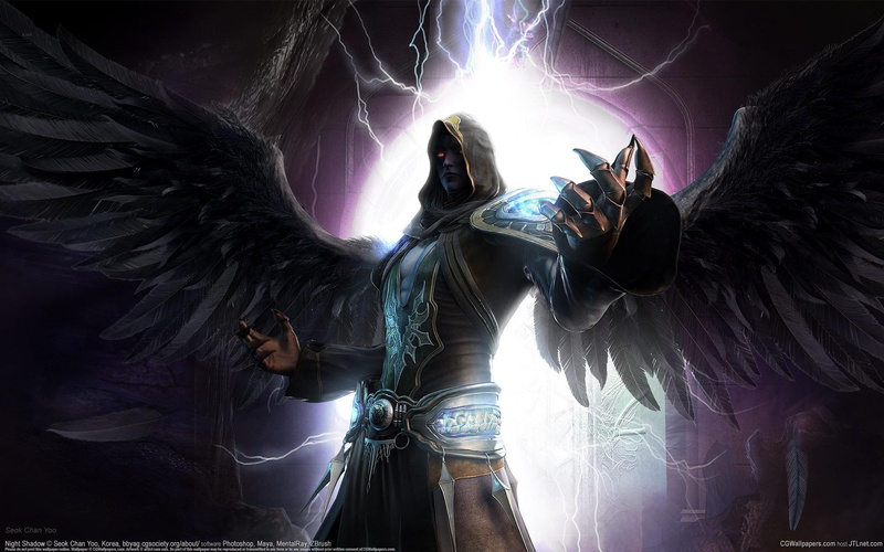 3d, 1080P, wings, abstract, anime, 3d and, dark, angel, knight, video game, fighter, fantasy, dream, game