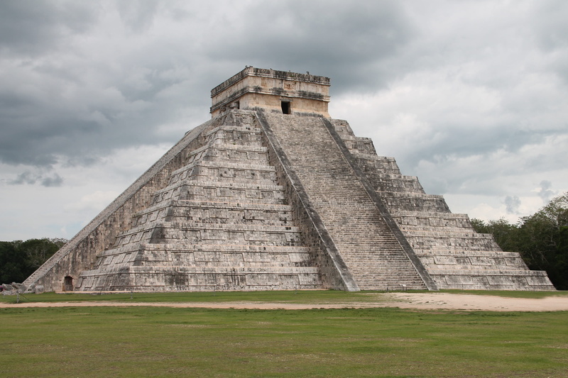 sky, day, outdoors, maya, chichen-itza, ancient, nature, pyramid, yucatan, place of worship, archaeology, travel, tourism, built structure, culture, mexico