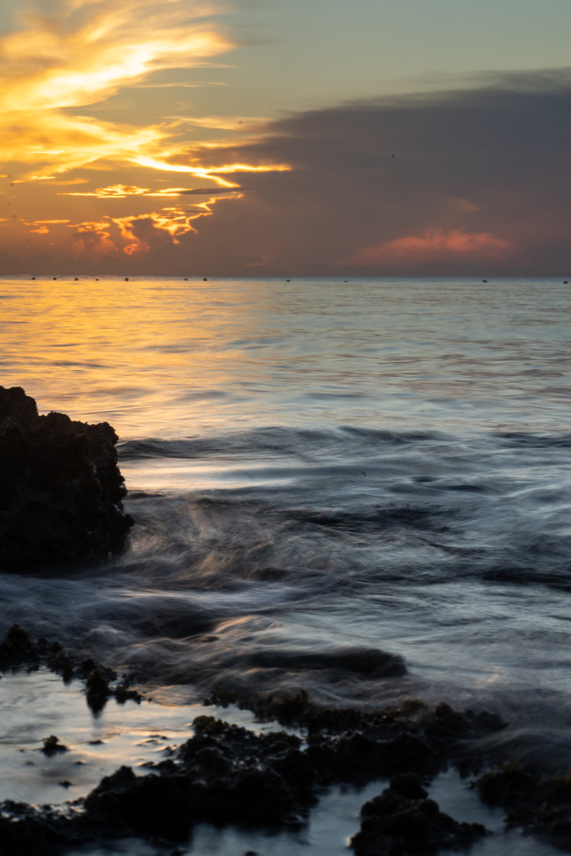 horizon over water, sunset island, horizon, scenics - nature, waves, outdoors, hd sunset, mexico, motion, rock, 5K, wave, ocean, tutlum