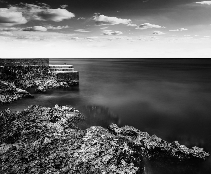 rocky coastline, cloud - sky, conzumel, 1080P, solid, av. rafael e. melgar 100, rocks, tranquility, san miguel de cozumel, rock - object, minimal, sky
