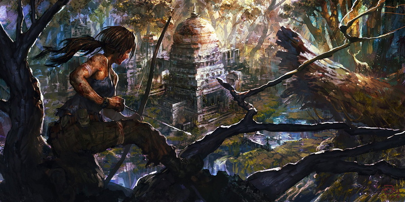Lara Croft, Tomb Raider, Temple, Woman Warrior, 1080P, Tomb Raider (2013), Bow