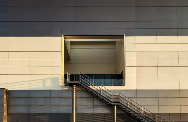 low angle view, no people, 2K, nature, outdoors, reflection, railing, design, shadow, staircase, glass - material, pattern, architecture, building exterior