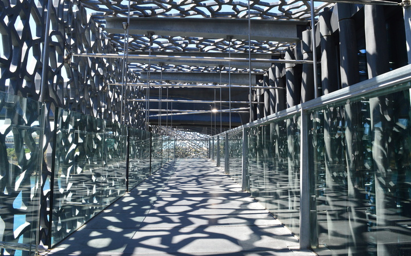 metal, no people, the way forward, alloy, marseille, museum of european and mediterranean civilisations, shadow, france, steel, outdoors, empty, architecture