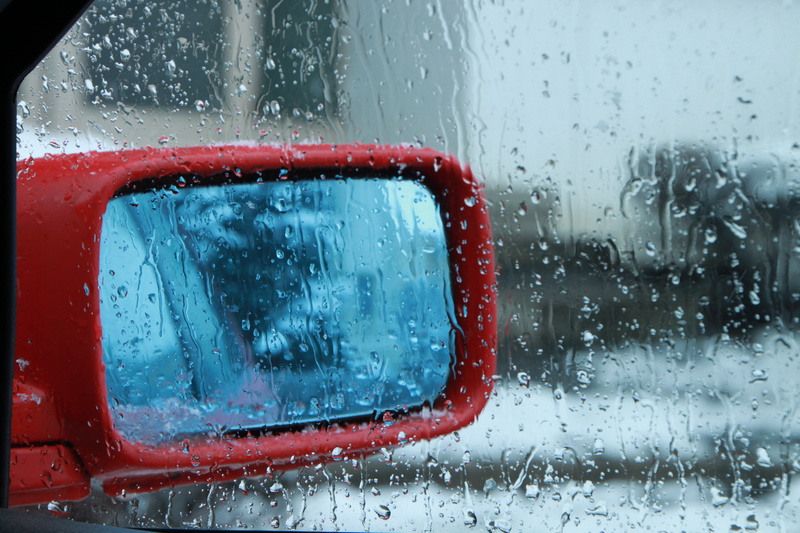 window, motor vehicle, vehicle, drop, rainwater, car, indoors, mirror, mode of transportation, no people, outside, wet, 4K, dripping, rainy season, nature