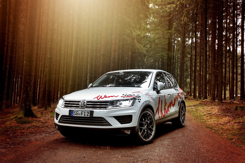 white, Wimmer RS Volkswagen Touareg, forest, 4K, wimmer
