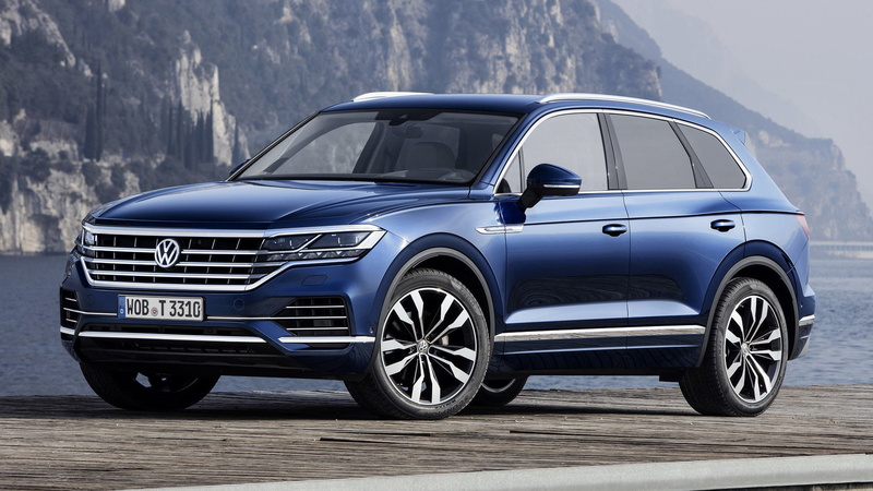 Mid-Size Car, Volkswagen, SUV, Blue Car, Volkswagen Touareg, Luxury Car, Crossover Car, Car, 1080P