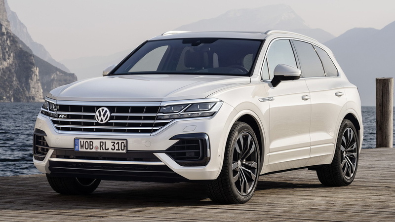 SUV, Volkswagen Touareg R-Line, Crossover Car, White Car, Mid-Size Car, Car, Luxury Car, Volkswagen, 1080P