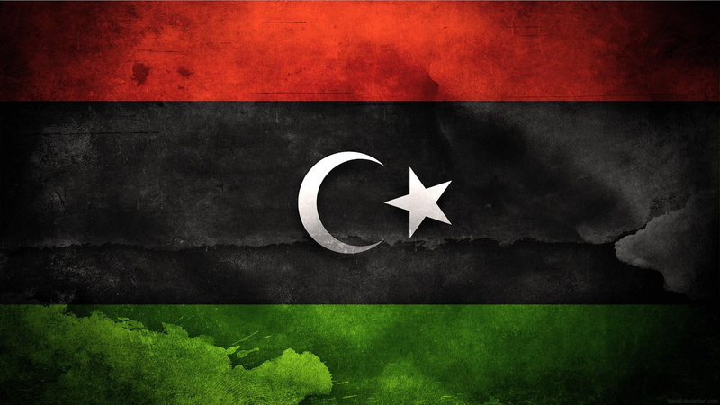 black, star, flag, green, 3d and abstract, modern, libya, 1080P, moon