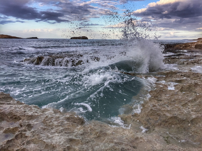 cyrene, beach, nature, splashing, horizon over water, 2K, landscape, hitting, rock - Object, coastline, scenics, surf, sky, scenics - nature, power in nature