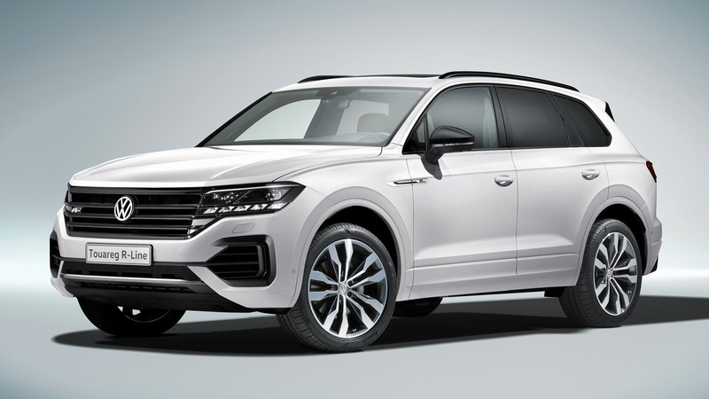 Mid-Size Car, SUV, Volkswagen, Car, Crossover Car, White Car, Luxury Car, Volkswagen Touareg R-Line, 1080P
