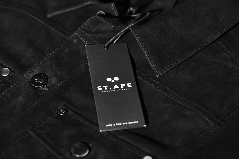 graphic design, logo, still life, backgrounds, fashion, 5K, close-up, label, branding, closed, denim, style, st. ape, saint ape, safety, st.ape, commercial