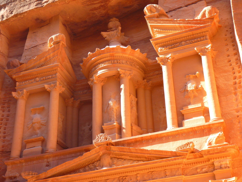 canyon, built structure, old, khazne firaun al, travel destinations, world heritage, sand stone, low angle view, ornate, treasury, ancient, 4K, desert