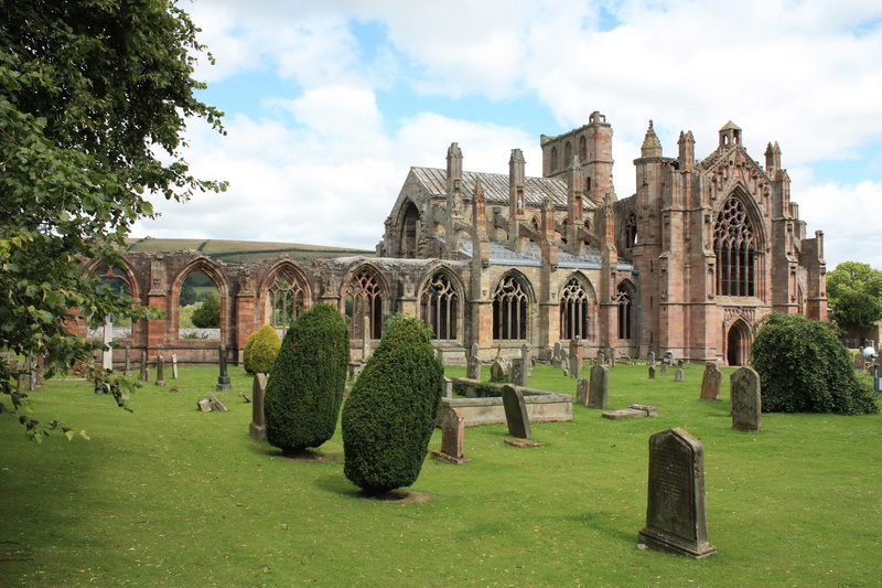 old, nature, historical, grass, day, cloud - sky, decay, stonework, travel, hedge, tree, garden, travel destinations, scotland, arch, topiary, melrose abbey