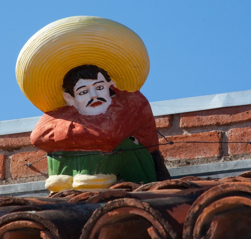 sky, male likeness, mexico, architecture, arizona, creative, design, statue, one person, blue, fiesta, human representation, hat, structure, day, 1080P