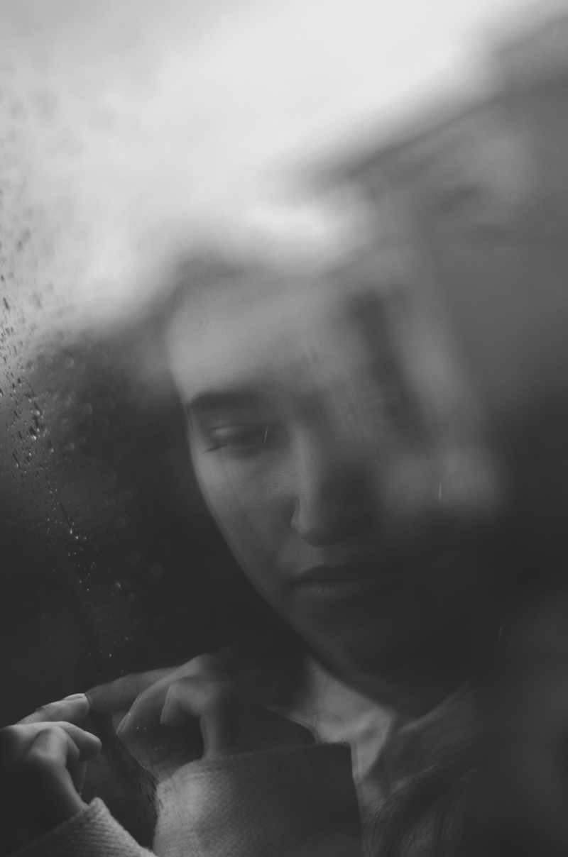portrait, person, innocence, reflection, indoors, looking, woman, car, greyscale, cold, contemplation, libya, black and white, winter, human, day, real people