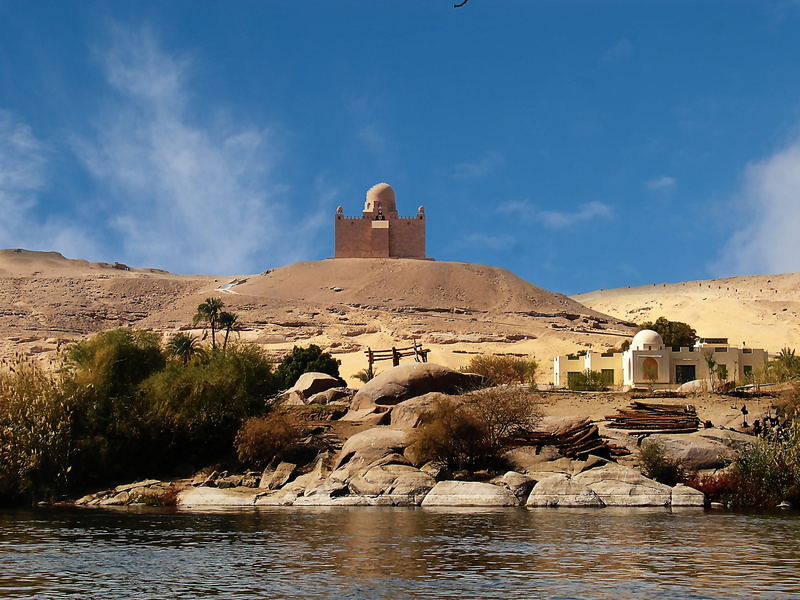 daytime, plant, cloud - sky, brown, tomb, aga kan, outdoors, nile, brick, mosque, solid, the past, desert, history, religion, ancient civilization, egypt