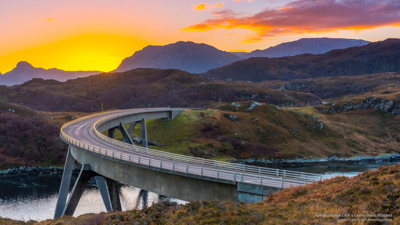 bridge, scotland, chairn, bhain, kylesku, 2K, loch, Architecture
