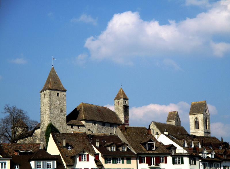 built structure, nature, old town, cloud - sky, sky, tower, roof, rapperswil jona, religion, architecture, 4K, building exterior, no people, outdoors