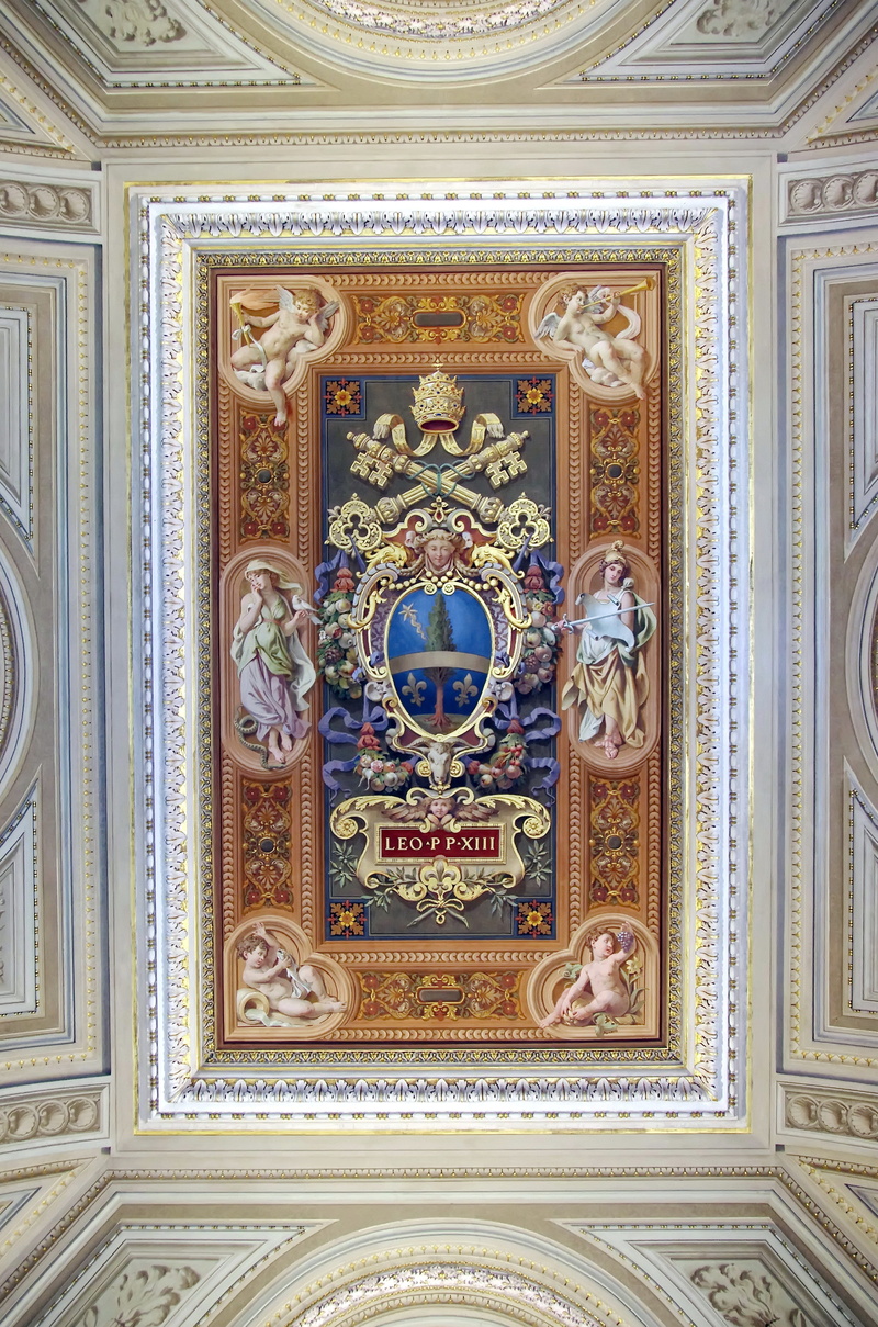 art and craft, wall - building feature, indoors, representation, pattern, gallery, history, arcade, rome, day, floral pattern, painting, religion, mural