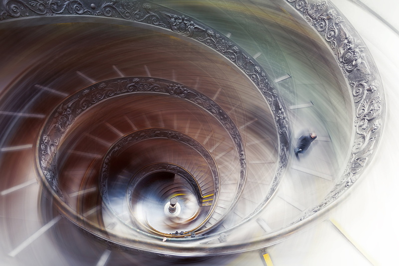 Museum, light, Staircases Of Bramante, people, The Vatican, stage, 1080P, excerpt