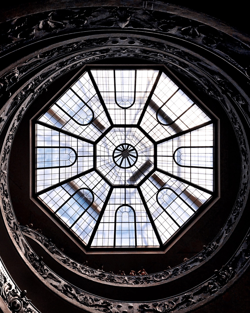 pattern, built structure, Shot on iPhone, window, concentric, Vatican City, Roof, low angle view, Rome, geometric shape, architecture and art, Historical