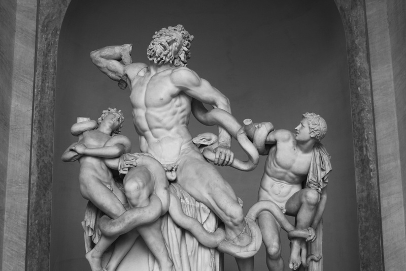 homer, art and craft, lacoonte, figurine, male likeness, vatican, monument, human, rome, archaeology, gargoyle, female likeness, 4K, pottery, ornament