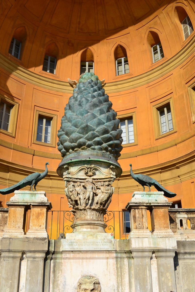 italy, vatican, lighting equipment, building exterior, architectural column, architecture, day, peacock, representation, human representation, built structure