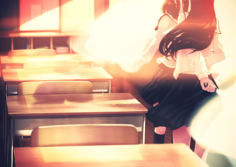 Anime, yuri, 1080P, kiss, art, girls, form