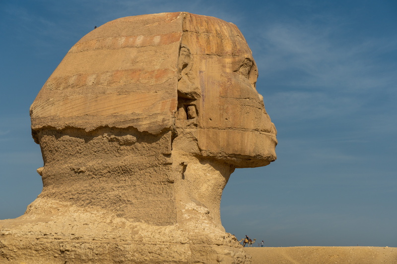 tourism, travel, scenics - nature, sphinx, travel destinations, sky, rock formation, rock - object, rock, no people, desert, ancient civilization, low angle view