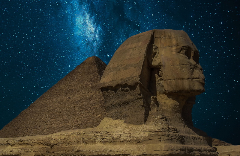 night sky, sphinx, star - space, outdoors, star, solid, nature, ancient civilization, astronomy, rock formation, low angle view, arid climate, cairo, space