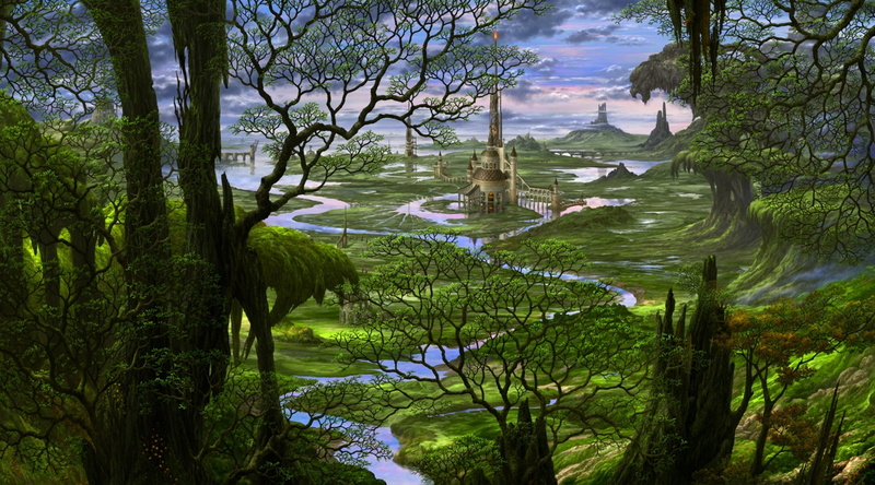 land, day, Ocio, Japan, tranquility, growth, travel, water, 1080P, art, Ucchiey, Kazumasa, illustration, tree, scenics - nature, trunk, tale, central Park