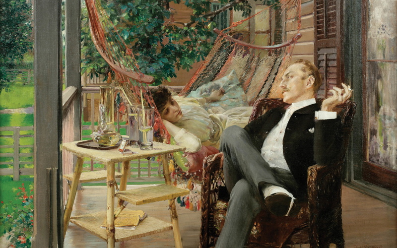 American artist, 1888 - 1889, National Academy of Design ( New York ), Two idlers, Robert Frederick Blum, American painter, Two bums, 4K, oil on canvas